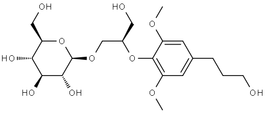 β-D-Glucopyranoside, (2R)-3-hydroxy-2-[4-(3-hydroxypropyl)-2,6-dimethoxyphenoxy]propyl Struktur