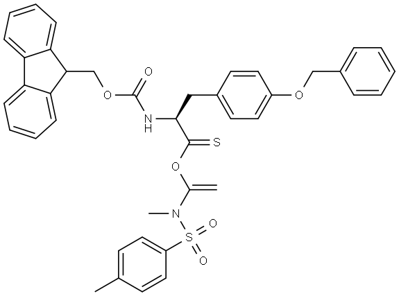 L-Tyrosine, N-[(9H-fluoren-9-ylmethoxy)carbonyl]-O-(phenylmethyl)-, 1-[methyl[(4-methylphenyl)sulfonyl]amino]ethenyl ester, (αS)- Struktur