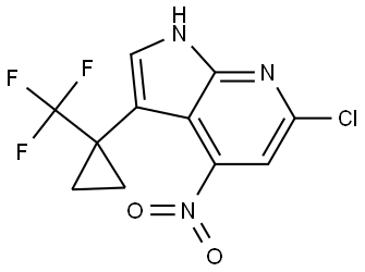 6-Chloro-4-nitro-3-[1-(trifluoromethyl)cyclopropyl]-1H-pyrrolo[2,3-b]pyridine Struktur