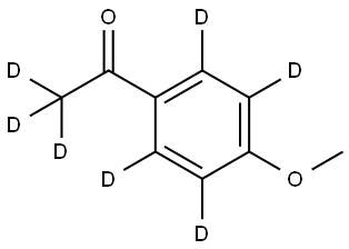 1-(4-methoxyphenyl-2,3,5,6-d4)ethan-1-one-2,2,2-d3 Struktur