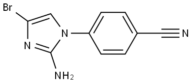 4-(2-amino-4-bromo-1H-imidazol-1-yl)benzonitrile Struktur