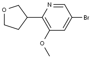 5-bromo-3-methoxy-2-(tetrahydrofuran-3-yl)pyridine Struktur