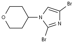 2,4-dibromo-1-(tetrahydro-2H-pyran-4-yl)-1H-imidazole Struktur