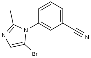 3-(5-bromo-2-methyl-1H-imidazol-1-yl)benzonitrile Struktur