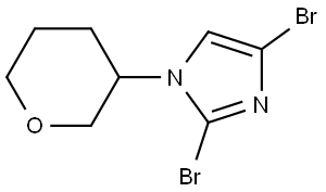 2,4-dibromo-1-(tetrahydro-2H-pyran-3-yl)-1H-imidazole Struktur