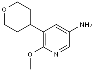 6-methoxy-5-(tetrahydro-2H-pyran-4-yl)pyridin-3-amine Struktur