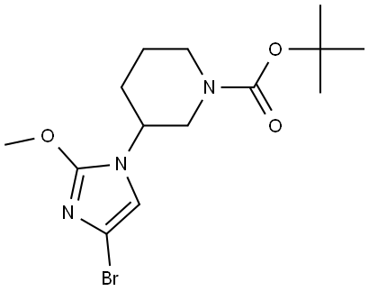 tert-butyl 3-(4-bromo-2-methoxy-1H-imidazol-1-yl)piperidine-1-carboxylate Struktur