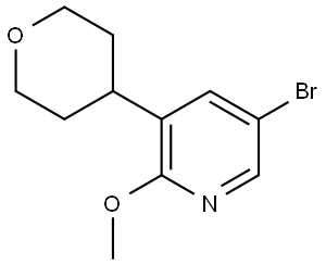 5-bromo-2-methoxy-3-(tetrahydro-2H-pyran-4-yl)pyridine Struktur