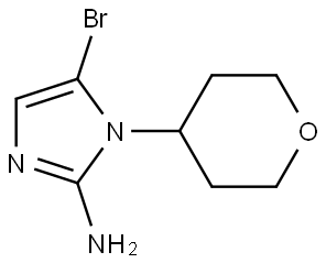 5-bromo-1-(tetrahydro-2H-pyran-4-yl)-1H-imidazol-2-amine Struktur