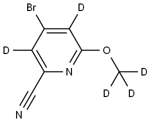 4-bromo-6-(methoxy-d3)picolinonitrile-3,5-d2 Struktur