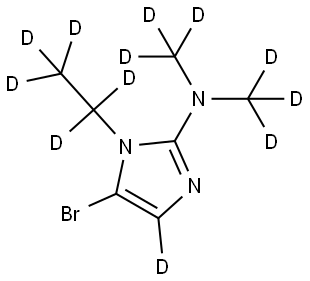 5-bromo-1-(ethyl-d5)-N,N-bis(methyl-d3)-1H-imidazol-2-amine-4-d Struktur