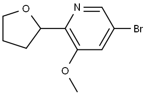 5-bromo-3-methoxy-2-(tetrahydrofuran-2-yl)pyridine Struktur