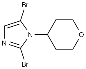 2,5-dibromo-1-(tetrahydro-2H-pyran-4-yl)-1H-imidazole Struktur