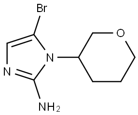 5-bromo-1-(tetrahydro-2H-pyran-3-yl)-1H-imidazol-2-amine Struktur