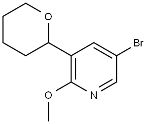 5-bromo-2-methoxy-3-(tetrahydro-2H-pyran-2-yl)pyridine Struktur