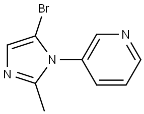 3-(5-bromo-2-methyl-1H-imidazol-1-yl)pyridine Struktur