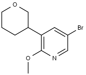 5-bromo-2-methoxy-3-(tetrahydro-2H-pyran-3-yl)pyridine Struktur