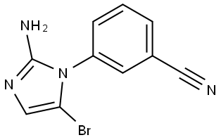 3-(2-amino-5-bromo-1H-imidazol-1-yl)benzonitrile Struktur