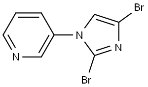 3-(2,4-dibromo-1H-imidazol-1-yl)pyridine Struktur