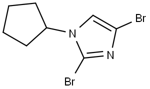 2,4-dibromo-1-cyclopentyl-1H-imidazole Struktur