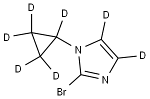 2-bromo-1-(cyclopropyl-d5)-1H-imidazole-4,5-d2 Struktur