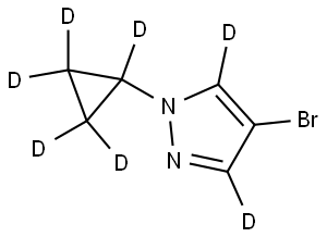 4-bromo-1-(cyclopropyl-d5)-1H-pyrazole-3,5-d2 Struktur