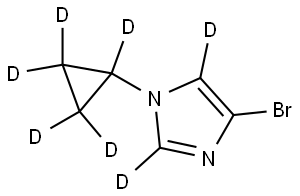 4-bromo-1-(cyclopropyl-d5)-1H-imidazole-2,5-d2 Struktur