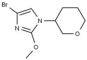 4-bromo-2-methoxy-1-(tetrahydro-2H-pyran-3-yl)-1H-imidazole Struktur