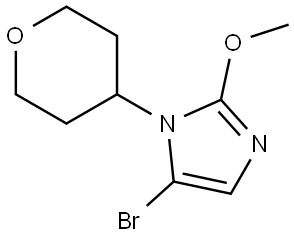 5-bromo-2-methoxy-1-(tetrahydro-2H-pyran-4-yl)-1H-imidazole Struktur