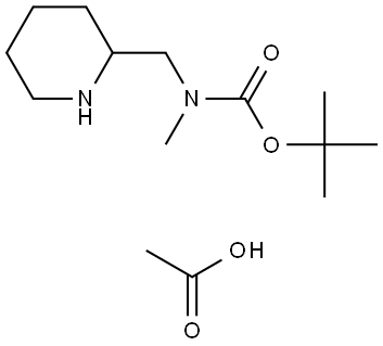 tert-butyl methyl(piperidin-2-ylmethyl)carbamate acetate Struktur