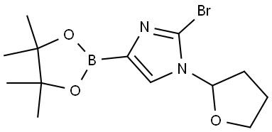 2-bromo-1-(tetrahydrofuran-2-yl)-4-(4,4,5,5-tetramethyl-1,3,2-dioxaborolan-2-yl)-1H-imidazole Struktur