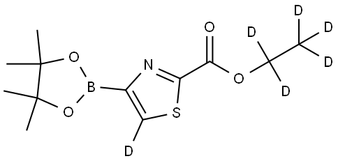 ethyl-d5 4-(4,4,5,5-tetramethyl-1,3,2-dioxaborolan-2-yl)thiazole-2-carboxylate-5-d Struktur