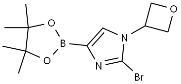 2-bromo-1-(oxetan-3-yl)-4-(4,4,5,5-tetramethyl-1,3,2-dioxaborolan-2-yl)-1H-imidazole Struktur