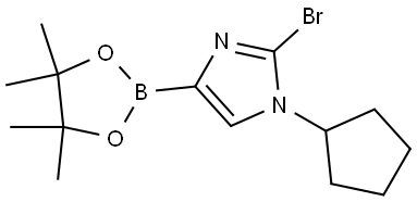 2-bromo-1-cyclopentyl-4-(4,4,5,5-tetramethyl-1,3,2-dioxaborolan-2-yl)-1H-imidazole Struktur