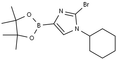 2-bromo-1-cyclohexyl-4-(4,4,5,5-tetramethyl-1,3,2-dioxaborolan-2-yl)-1H-imidazole Struktur