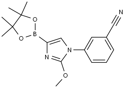 3-(2-methoxy-4-(4,4,5,5-tetramethyl-1,3,2-dioxaborolan-2-yl)-1H-imidazol-1-yl)benzonitrile Struktur