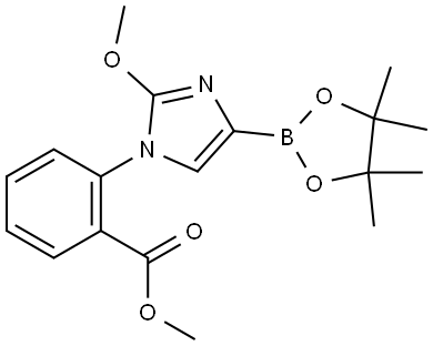 methyl 2-(2-methoxy-4-(4,4,5,5-tetramethyl-1,3,2-dioxaborolan-2-yl)-1H-imidazol-1-yl)benzoate Struktur