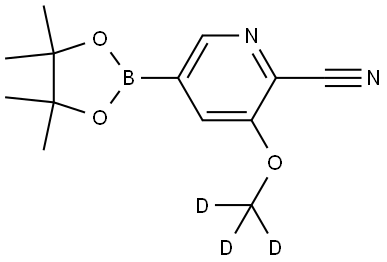 3-(methoxy-d3)-5-(4,4,5,5-tetramethyl-1,3,2-dioxaborolan-2-yl)picolinonitrile Struktur