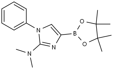 N,N-dimethyl-1-phenyl-4-(4,4,5,5-tetramethyl-1,3,2-dioxaborolan-2-yl)-1H-imidazol-2-amine Struktur