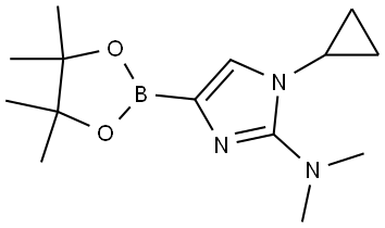 1-cyclopropyl-N,N-dimethyl-4-(4,4,5,5-tetramethyl-1,3,2-dioxaborolan-2-yl)-1H-imidazol-2-amine Struktur