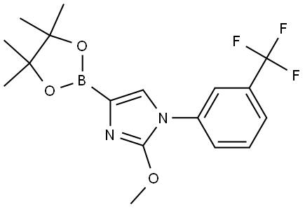 2-methoxy-4-(4,4,5,5-tetramethyl-1,3,2-dioxaborolan-2-yl)-1-(3-(trifluoromethyl)phenyl)-1H-imidazole Struktur