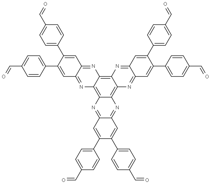 2,3,8,9,14,15-hexa(4-formylphenyl)diquinoxalino[2,3-a:2’,3’-c]phenazine Struktur