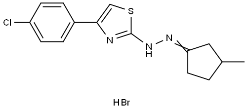 3-methyl-2-[4-(4-chlorophenyl)-2-thiazolyl]hydrazone,cyclopentanone,hydrobromide Struktur