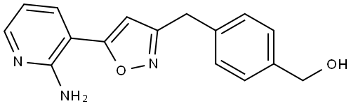 Benzenemethanol, 4-[[5-(2-amino-3-pyridinyl)-3-isoxazolyl]methyl]- Struktur