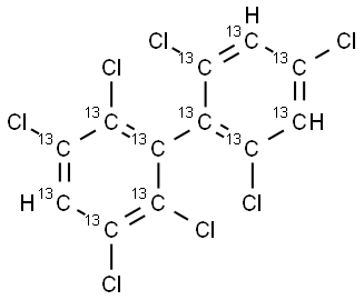 2,2',3,4',5,6,6'-HEPTACB (PCB-188) (13C12, 99%) 40+/- 2 ug/ml in Nonane Struktur