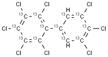 2,3,3',4,4',5,5',6-OCTACB (PCB-205) (13C12, 99%) 40+/-2 ug/ml in Nonane Struktur