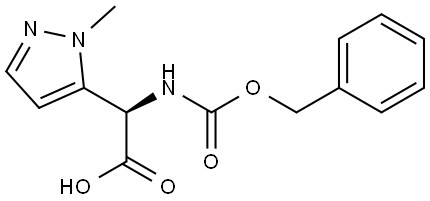 (R)-2-(((benzyloxy)carbonyl)amino)-2-(1-methyl-1H-pyrazol-5-yl)acetic acid Struktur