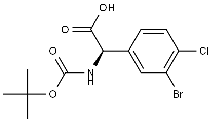 (R)-2-(3-bromo-4-chlorophenyl)-2-((tert-butoxycarbonyl)amino)acetic acid Struktur