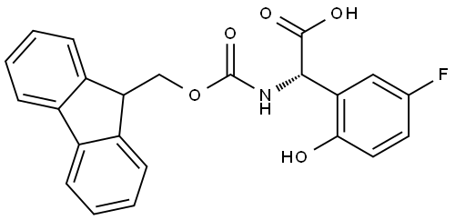 (S)-2-((((9H-fluoren-9-yl)methoxy)carbonyl)amino)-2-(5-fluoro-2-hydroxyphenyl)acetic acid Struktur