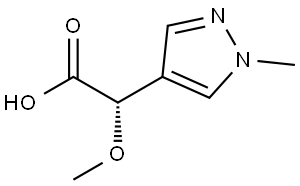 (2S)-2-methoxy-2-(1-methyl-1H-pyrazol-4-yl)acetic acid Struktur